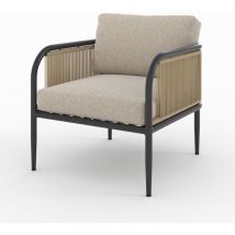 Silla de jardín de acero y tela beige - Wilo