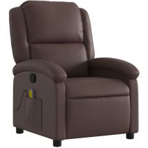 Décoshop26 - Sillón de relajación tv función masaje reclinable 6 puntos de masaje en pvc marrón DEC026995