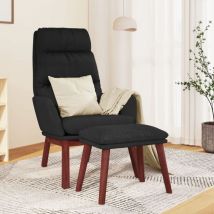 Sillón de relax con reposapiés tela negro vidaXL393769