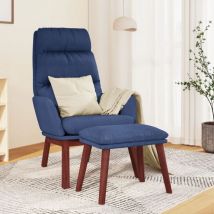 Sillón de relax con reposapiés tela azul vidaXL343126