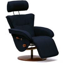Sillón de relax Kemi reclinable estructura madera polipiel Azul Marino