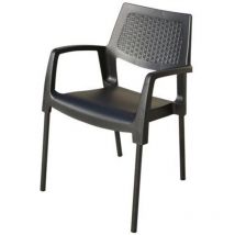 Garden Life - sillon apilable ratan 8325al/r6 negro , Sillón apilable ratán 8325AL/R6 negro. -Marca: . -Silla apilable de acabado ratán redondo de 7