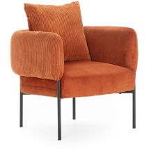 Calicosy - Sillón de tela con patas de metal negro L73 cm - aruni