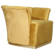 Toscohome - Sillón de terciopelo color mostaza Argentario Berger