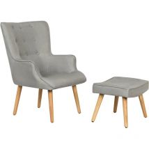 Habitat Et Jardin - Sillón escandinavo en tela 'Odense' - 73 x 81 x 92,5 cm - Gris claro