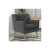 Idmarket - Sillón escandinavo liv en tejido gris antracita