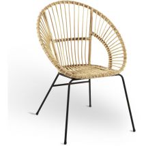 Sillón Fera de auténtica madera de bambú con patas de hierro pintado
