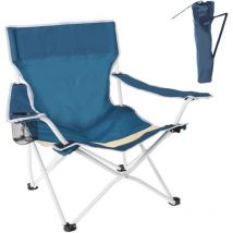 PROBEACH sillon plegable posavasos luxe azul , Sillón fijo plegable luxe azulFabricado en materiales de alta calidadFácil de plegar y desplegar.