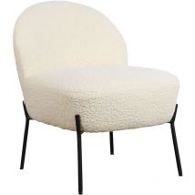 Sillón borreguito efecto lana rizada beige HELMI