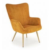 Arredamento1 - Sillón Houston 1610, Amarillo, 97x70x80cm, Tapiz, Patas: Madera, 0