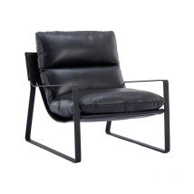 Wahson Office Chairs - Sillón de Salón Tapizado en cuero de pu Sillón de Acento Sillón de ocio Moderno para Dormitorio Salón Balcón, Negro, Wahson