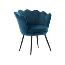Wahson Office Chairs - Silla de Acento en Terciopelo Sillón Tapizado con Respaldo de Pétalos Silla de tocador para Dormitorio Sala de Estar