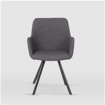 Mbtic - Sillón modelo Bibiana tapizadas en piel sintética cuarzo gris, 58cm(ancho ) 89cm(altura) 61cm(fondo)