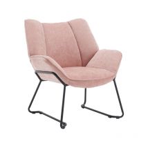 Wahson Office Chairs - Sillón Moderno de Chenilla Tapizado Silla de Salón con Patas Negras Silla Reclinable de Ocio para Dormitorio Sala de Estar,