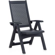 Shaf - Sillón multiposiciones metal - Antracita - Negro