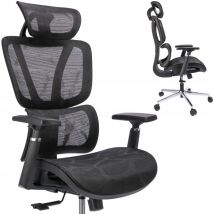 Sillón ergonómico NEOVA – Color negro – Material micromalla – Carga máxima 120 kg – Altura 116-130 cm – Ancho 62 cm – Profundidad 69 cm