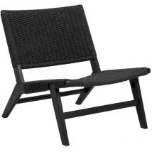 Arredamento1 - Sillón Norsica 843, Negro, 72x64x79cm, Cuerda, Patas: Madera, 0