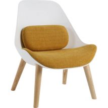 Fauteuil Pärumm Kemen Blanc et Moutarde 71x73x90 cm
