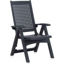 SHAF – 55351 – Fauteuil multiposition en résine et métal anthracite – Hauteur d'assise, Matières, Style, Largeur