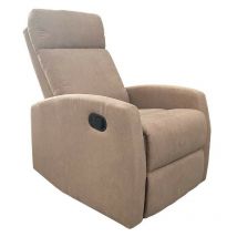 Sillón reclinable manual en tela color gris topo 77 x 93 x 106 cm