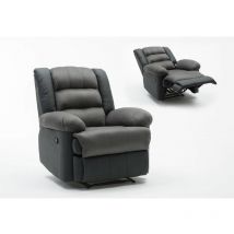 Habitat Et Jardin - Sillón relax 'Buckingham' - Negro/Gris oscuro