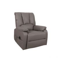 Meublorama - Sillón relax eléctrico taiwan de piel sintética color topo pu