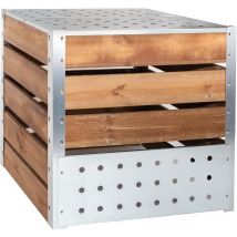 Silo per compost in acciaio e legno 700L