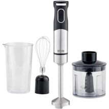Silva Homeline SMS 6502 Frullatore ad immersione 700 W con misurino, con trituratore, Sbattitore acciaio inox, Nero