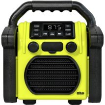 Silva Schneider - br 230 bt neon-gelb Radio de chantier fm usb, Bluetooth fonction réveil, fonction de charge de la batterie, rechargeable, protégé c