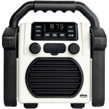 Silva Schneider - br 230 bt offwhite Radio de chantier fm usb, Bluetooth fonction réveil, fonction de charge de la batterie, rechargeable, protégé co