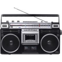 Radiocassette Silva Schneider pcr 1980 fm, am, ondes courtes (oc) Cassette, Bluetooth, usb, fm, mf, hf fonction enregistrement, avec microphone noir