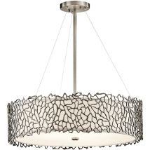 Coral - 4 Light Ceiling Pendant Classic Pewter, Silver Coral, E27 - Elstead