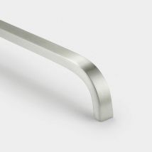 Se Home - Silver Curved Cabinet d Bar Handle - Solid Brass - Hole Centre 448mm