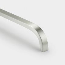 Se Home - Silver Curved Cabinet d Bar Handle - Solid Brass - Hole Centre 96mm