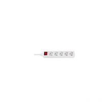 Base Electrica 5 Tomas Schuko + Interruptor + Cable 1,5mts Color Blanco 9635