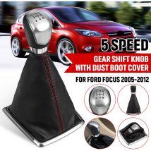 Silver) 5 Speed mt Gear Shift Knob w / Dust Box Cover for Fords Focus 2005-2012 (Silver)