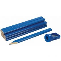 Silverline - Carpenters Pencils & Sharpener Set 13pce - 175mm
