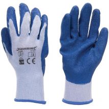 Silverline Latex-Bauarbeiterhandschuhe Größe L – 427550 – Baumwollmischgewebe mit latexgetauchter Innenhand – abriebfest, reißfest, durchstoßfest