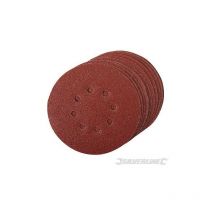 Dischi perforati con fissaggio a strappo da usare con levigatrici rotoorbitali Silverline 10 pz-4 x 60, 2 x 80, 120, 240G