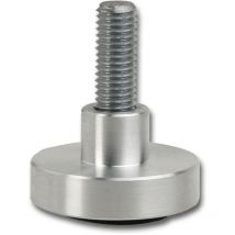 Höhenverstellschraube mit Teller und Gleiter,ø60, M10x25, Aluminium/Stahl