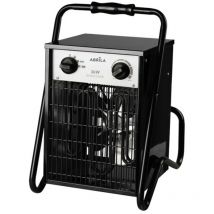 Fabrilamp - Simeón Aérotherme Industriel Noir 3000W 2 Puissances Thermostat IP24 (44x32x30cm)
