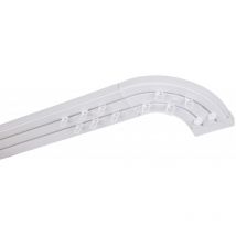SIMI Rail de plafond tringle en PVC pour rideaux à crochets Blanc Double rail courbé 300 cm