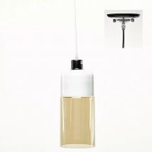 LSD011.1 - Lampe Suspendue Ø13x120cm - Métal/Verre - Blanc/Champagne - Simla