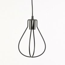 LSW516.1 - Juego de 3 lámparas colgantes 'Whip' de metal negro - 13x13x26 cm - Simla