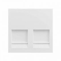 Simon 400 Flachplatte mit Staubschutz für 2 RJ45-Stecker mit Keystone I, II, ATT und weißem Avaya SIMON 40000089-030
