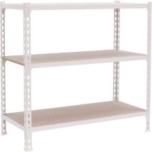 Tagère Rangement, 1000x1000x400 Mm, 3 Niveaux En Boix, 150 Kg Capacité De Charge Et Point De Flexion, Étagère Garage, Blanc/bois - Maderclick - 