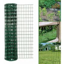 Simpa - 1M x 10M Green pvc Coated Galvanised Steel Wire Garden Fencing - Green