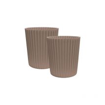 Simpa - 2PC xl Wave Plastic Planters - mushroom - Mushroom