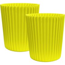 2PC xl Wave Plastic Planters - yellow - Yellow - Simpa