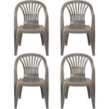 Solana Plastic Garden Chairs (Set of 4) - taupe - Taupe - Simpa